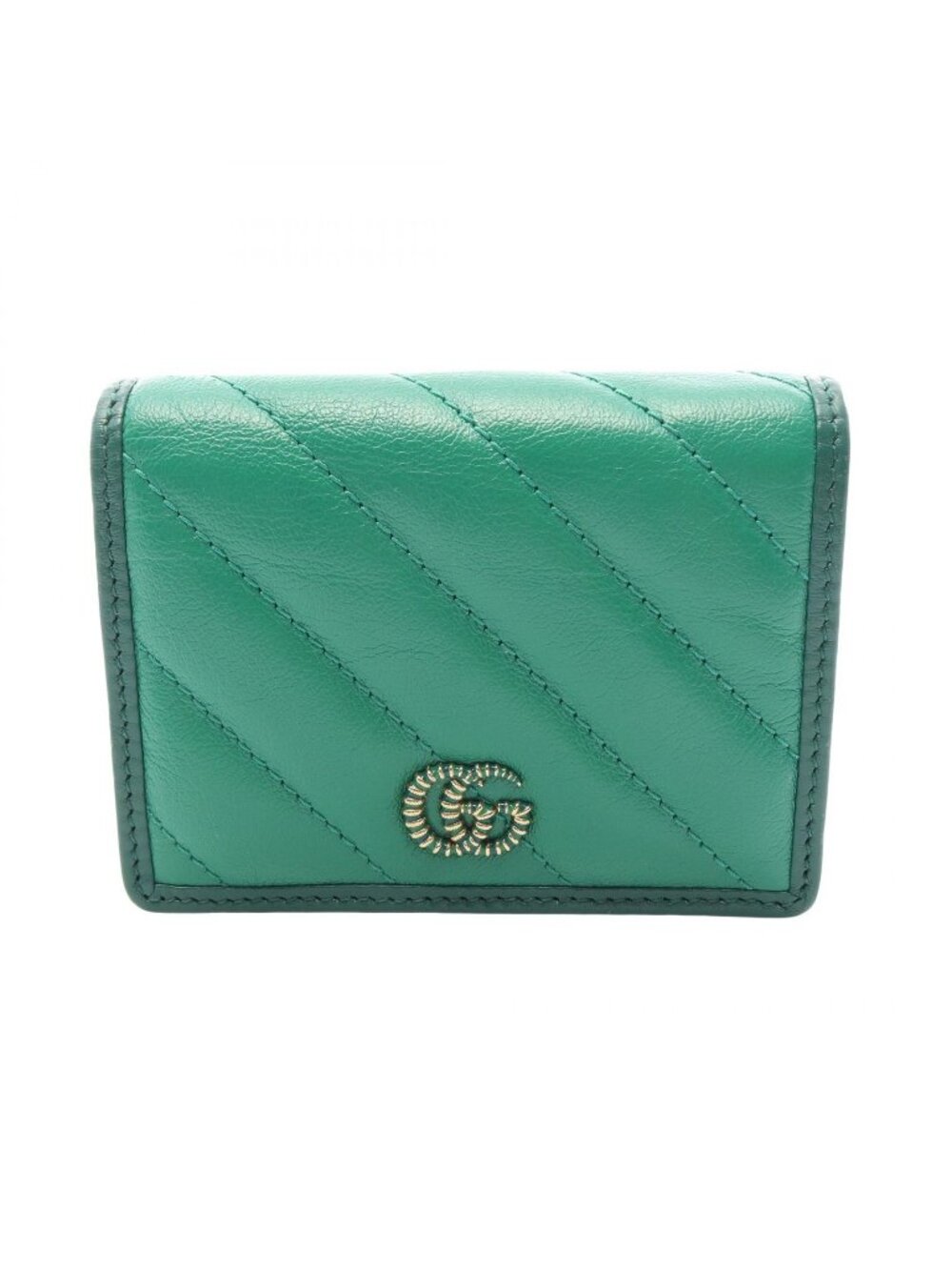 Gucci Bifold Wallet GG Marmont Green Dark Leather